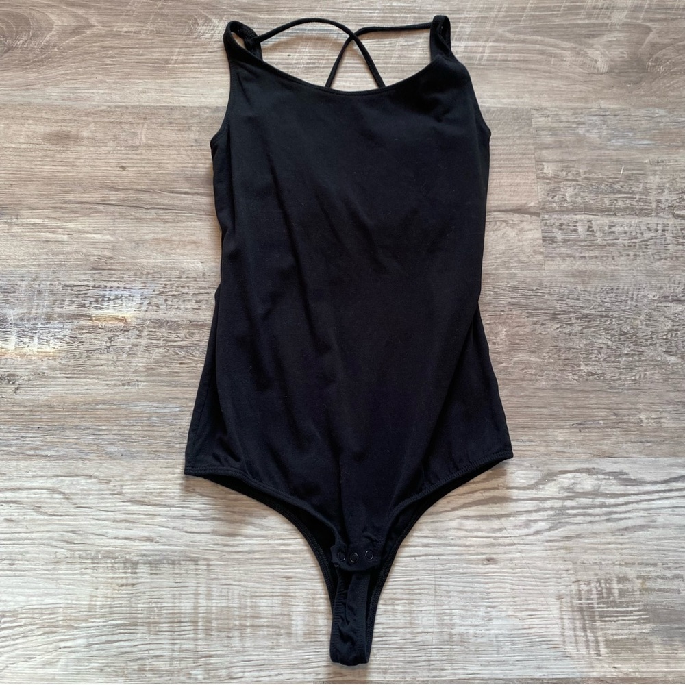 FREDDY Bodysuit Tank Top Black Size‎ XS Crisscross back